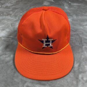 Houston Astros Trucker Hat Mens Cap Mesh Snapback MLB Twins 70s 80s Rope Brim